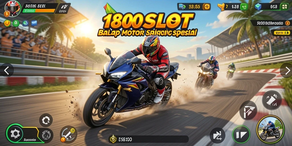 Tampilan gameplay seru dari balap motor di 180SLOT.