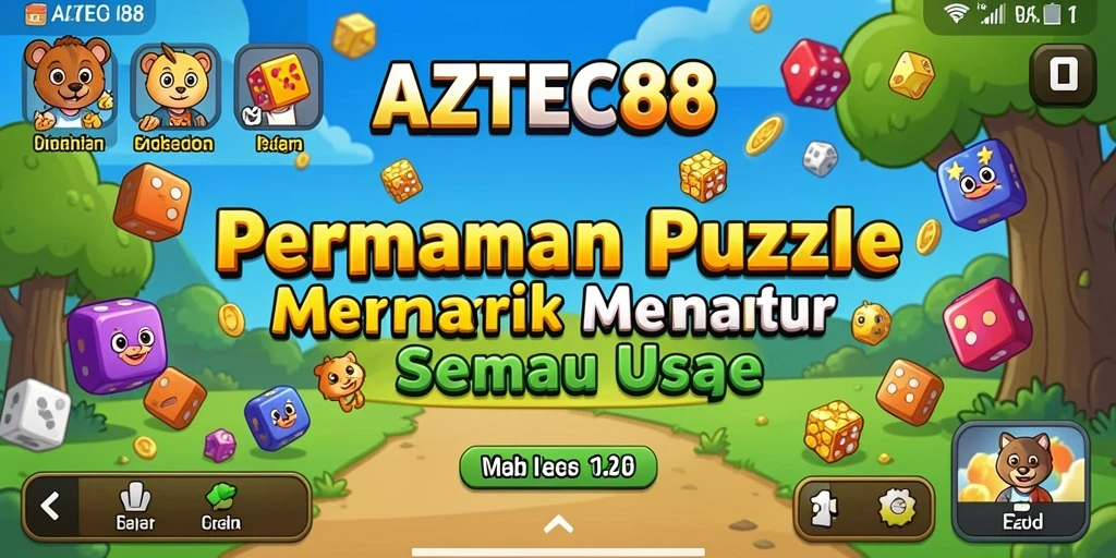 Screenshot utama AZTEC88 menampilkan gameplay Puzzle yang seru.
