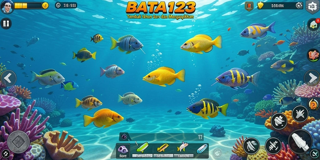Tampilan gameplay seru BATA123 dengan aksi Tembak Ikan.