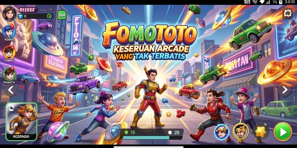 Tampilan gameplay seru FOMOTOTO dengan aksi cepat dan grafis menarik.