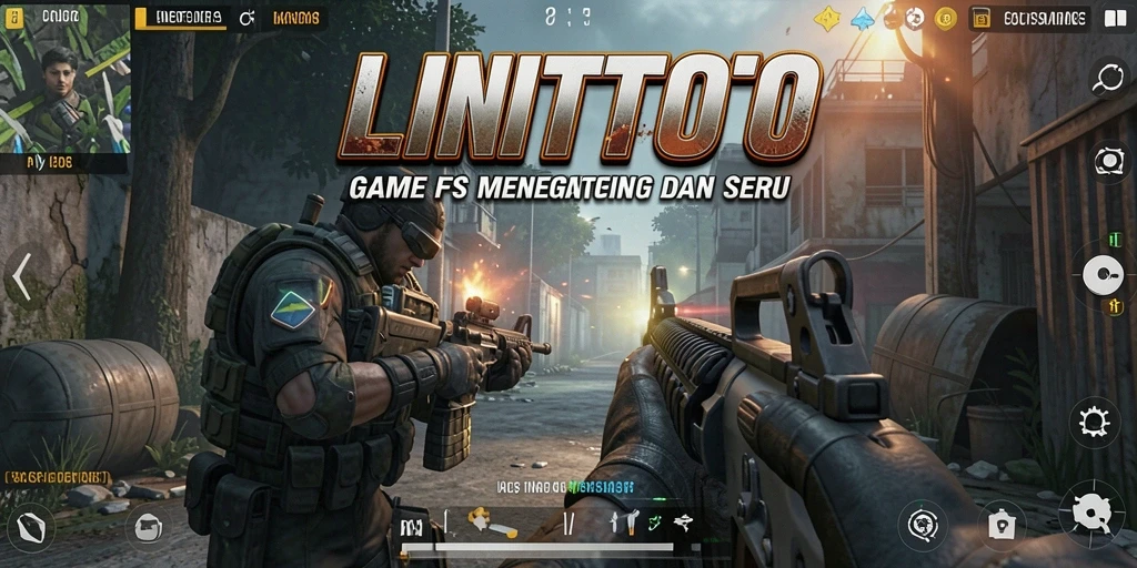 Tampilan gameplay menarik dari LINITOTO dengan aksi menembak intens.