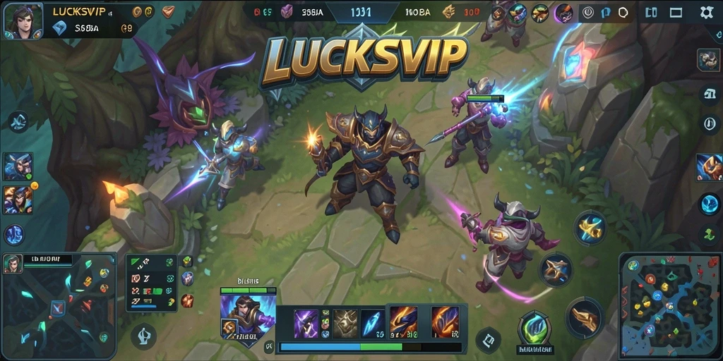 Tampilan yang menakjubkan dari gameplay MOBA LUCKSVIP.