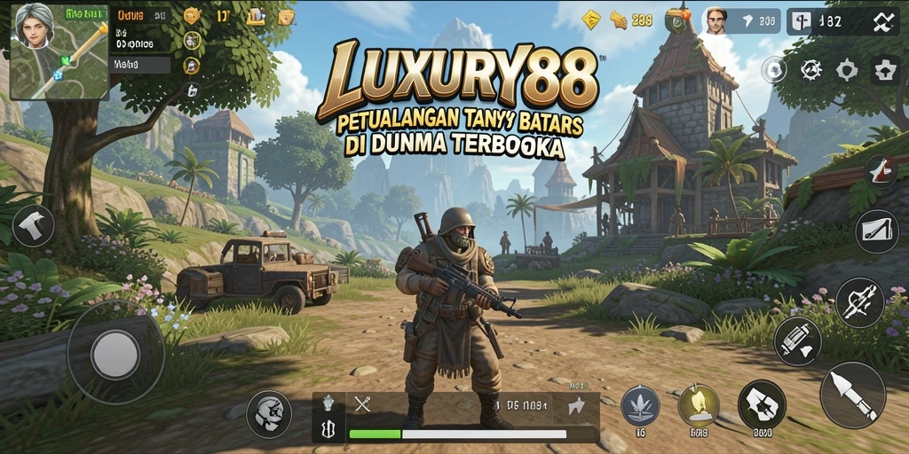 Tangkapan layar gameplay LUXURY88 yang menampilkan dunia terbuka yang menakjubkan.
