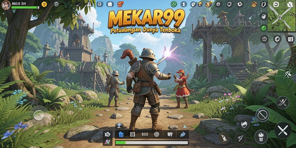 Screenshot MEKAR99 menunjukkan gambaran luasnya dunia permainan Open World.