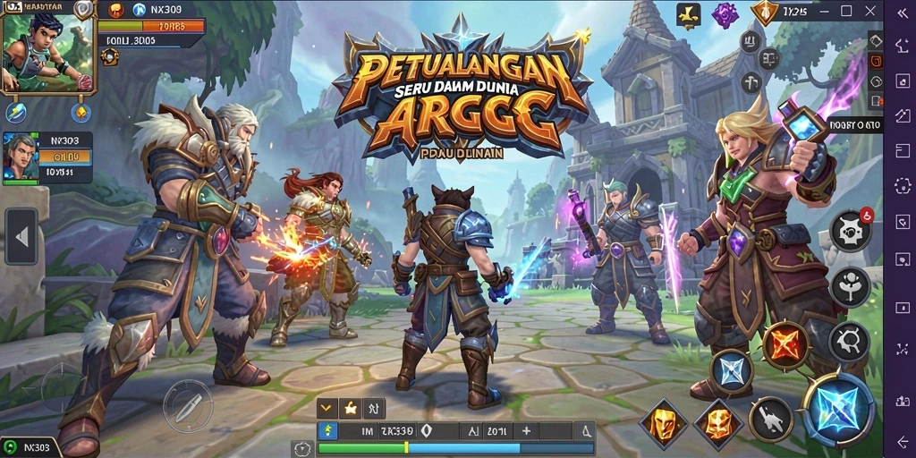 Screenshot gameplay NX303 menampilkan aksi seru dalam dunia ARPG.