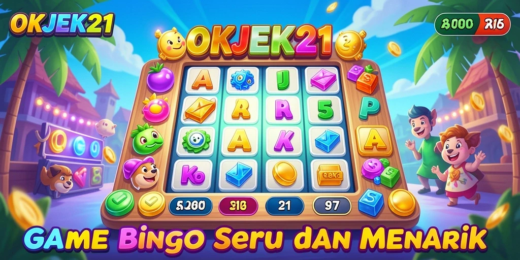 Screenshot gameplay OKJEK21 menunjukkan keseruan bermain Bingo.