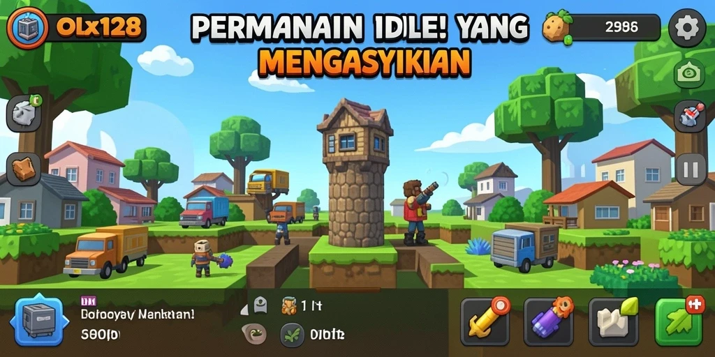 Screenshot gameplay OLX128 yang menunjukkan karakter yang sedang beraksi dalam misi Idle.