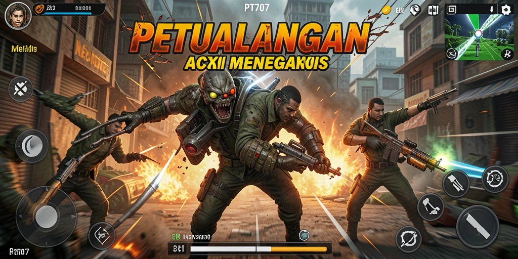 Gameplay PT707 menampilkan aksi seru yang mendebarkan.