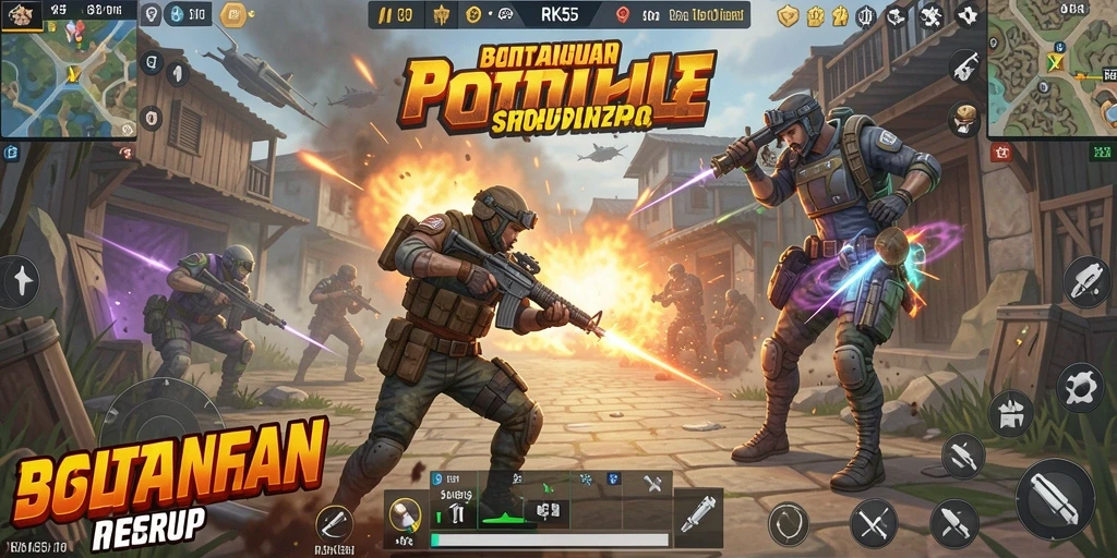 Gameplay Battle Royale RK55 dengan aksi yang mendebarkan dan visual yang memukau.