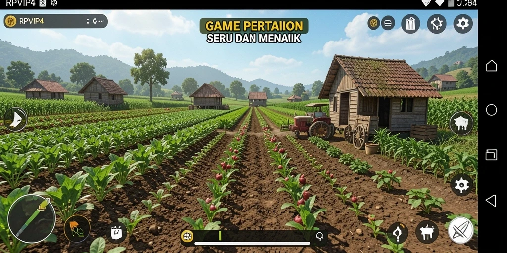 Screenshot RPVIP4 menunjukkan aktivitas bertani yang seru dan interaktif.