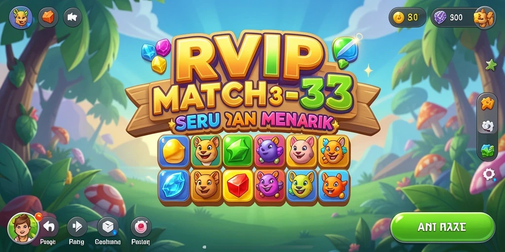Tampilan gameplay RVIP yang seru saat mencocokkan item.
