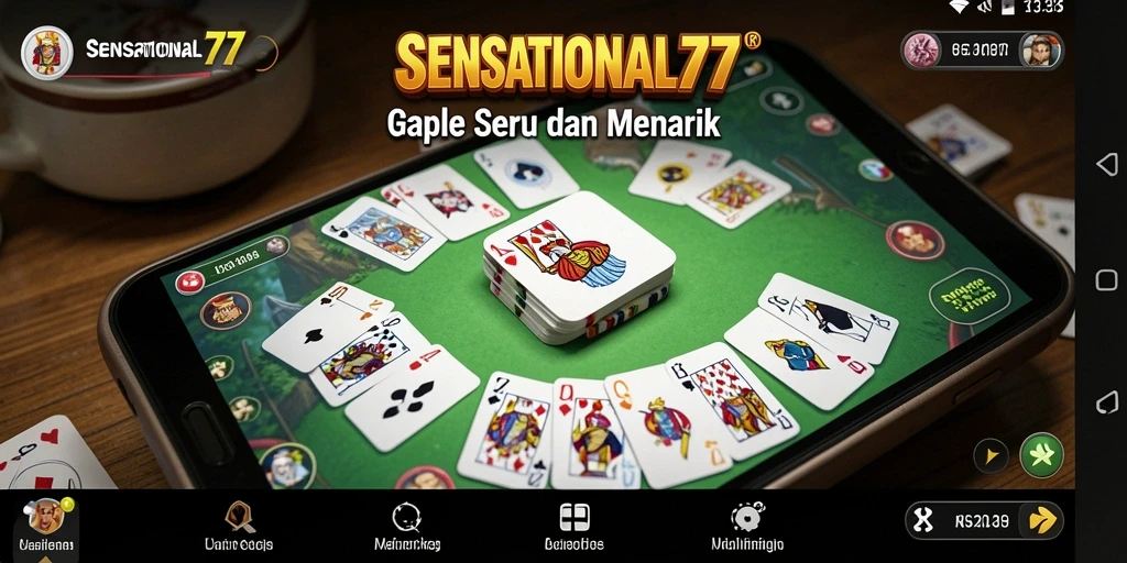 Screenshot SENSATIONAL77 menunjukkan strategi permainan Gaple yang kompetitif.