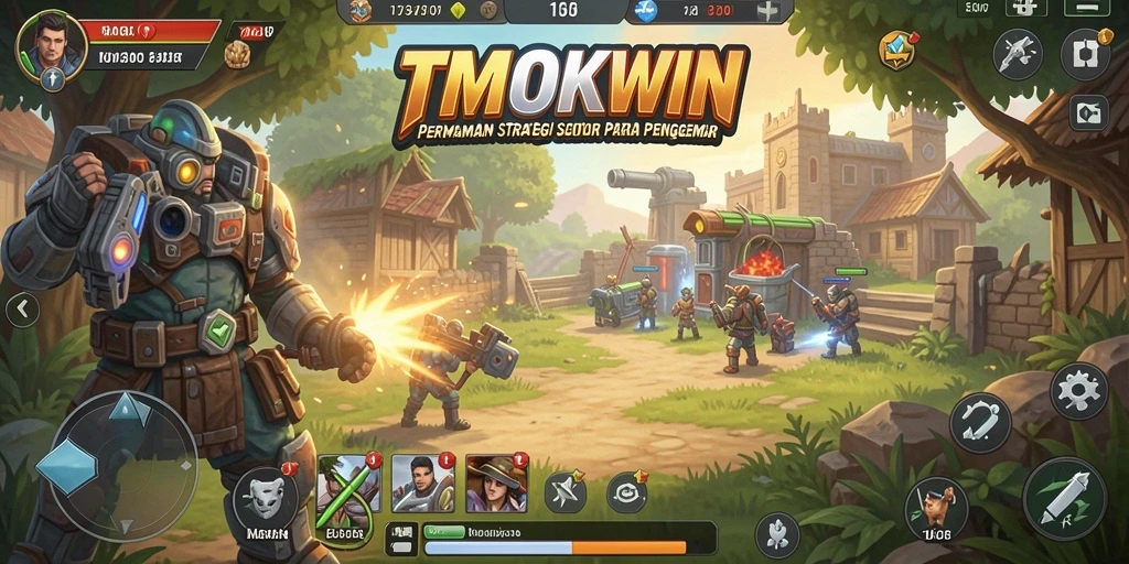 Screenshot gameplay TMOKWIN yang menunjukkan pertempuran strategis.