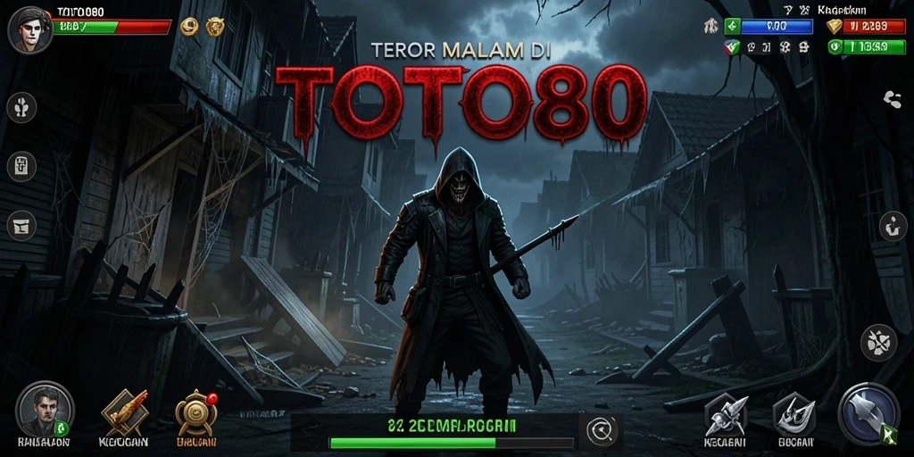 Screenshot gameplay TOTO80 dengan suasana horor yang mencekam.