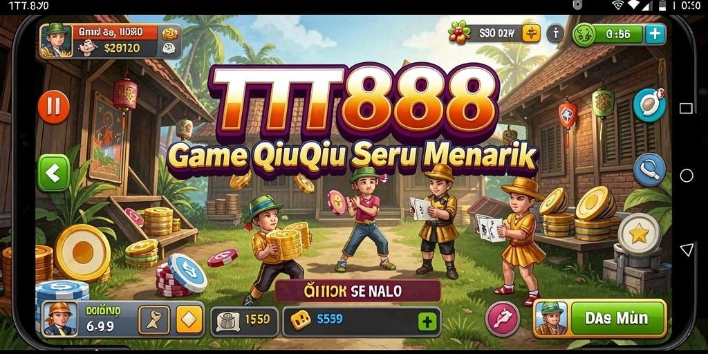 Tampilan gameplay QiuQiu yang seru dan kompetitif.