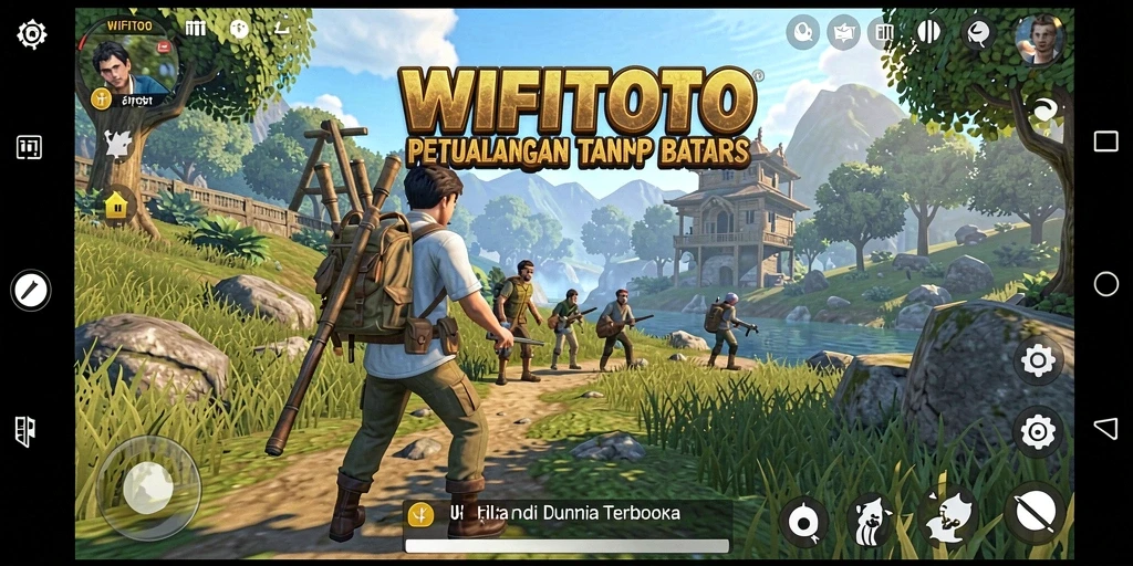 Tampilan gameplay WIFITOTO yang menampilkan petualangan seru di dunia terbuka.